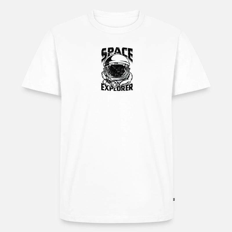 Space Explorer - Space - Männer Premium Bio T-Shirt - Weiß