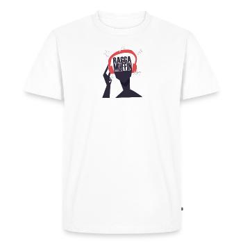Mes écouteurs ne jouent qu’au raggamuffin - T-shirt Premium bio Homme - blanc - Devant - Nico (187cm)