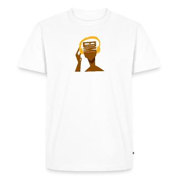 Mes écouteurs ne lisent que l’EDM - T-shirt Premium bio Homme - blanc - Devant - Nico (187cm)