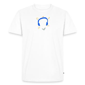 Mes écouteurs ne lisent que l’EDM - T-shirt Premium bio Homme - blanc - Devant - Nico (187cm)