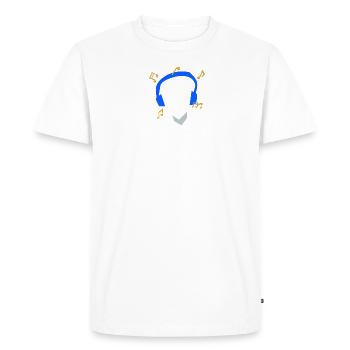 Mes écouteurs ne jouent que du reggaeton - T-shirt Premium bio Homme - blanc - Devant - Nico (187cm)
