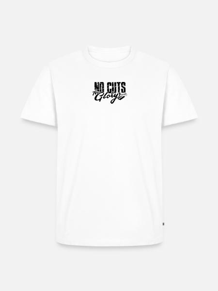 Keine Schnitte, kein Ruhm - Barber - Männer Premium Bio T-Shirt - Weiß