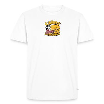 Carbs are my love language - Pasta - Men's Premium Organic T-Shirt - white - Front - Nico (187cm)