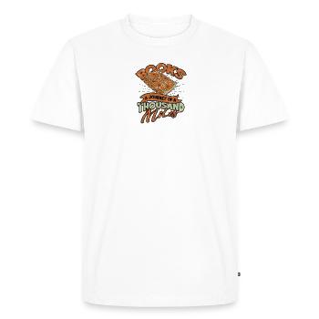 books - a journey of a thousand miles - Book - Men's Premium Organic T-Shirt - white - Front - Nico (187cm)