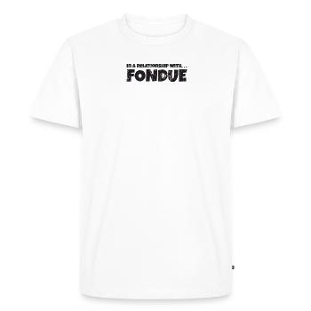 In a relationship with fondue - Cheese - Men's Premium Organic T-Shirt - white - Front - Nico (187cm)