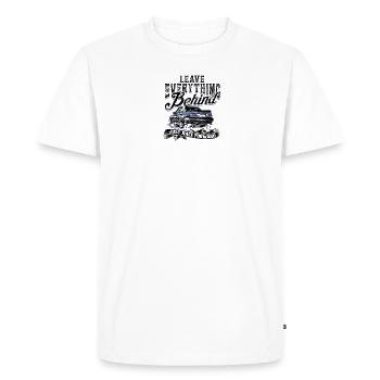 Laissez tout derrière, faites la course vers l’avant - Drag - T-shirt Premium bio Homme - blanc - Devant - Nico (187cm)