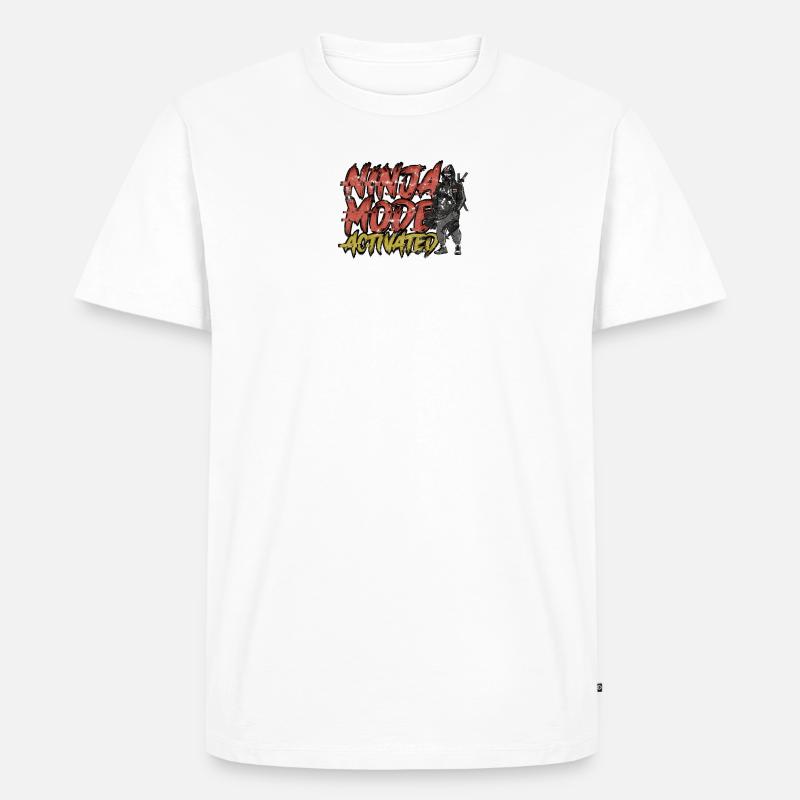Mode Ninja : Activé - Ninja - T-shirt Premium bio Homme - blanc