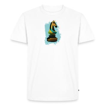 Échecs, Cheval - T-shirt Premium bio Homme - blanc - Devant - Nico (187cm)