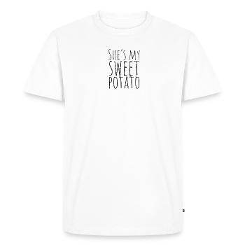 C’EST MA PATATE DOUCE - Affection - T-shirt Premium bio Homme - blanc - Devant - Nico (187cm)