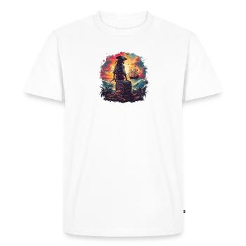 PirateShirt Captain Pirate Flag - Men's Premium Organic T-Shirt - white - Front - Nico (187cm)