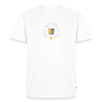 'It’s a Hard Knock Life' Annie, Seau de nettoyage - T-shirt Premium bio Homme - blanc - Devant - Nico (187cm)