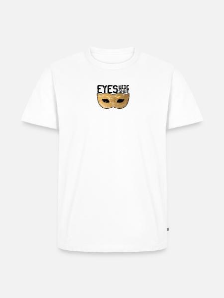 Augen weit geschlossen - Ignoranz - Männer Premium Bio T-Shirt - Weiß