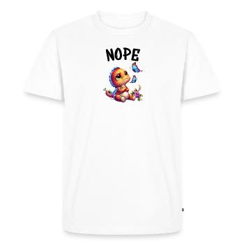 Dinosaure disant non aux garçons et aux filles - T-shirt Premium bio Homme - blanc - Devant - Nico (187cm)
