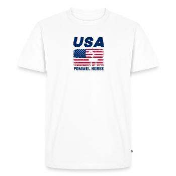 Cheval d’arçons vintage drapeau des États-Unis US gymnastique équipe Ch - T-shirt Premium bio Homme - blanc - Devant - Nico (187cm)
