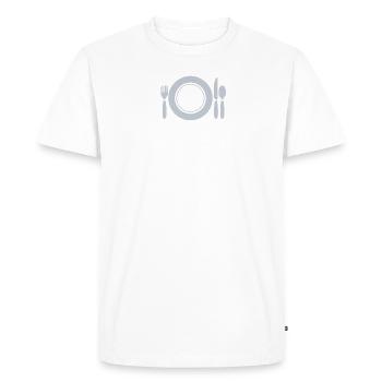 Icône de l’assiette de service du repas - T-shirt Premium bio Homme - blanc - Devant - Nico (187cm)