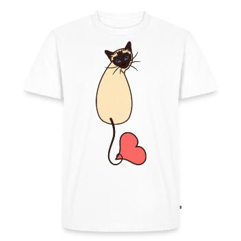 Amour chat siamois - T-shirt Premium bio Homme - blanc - Devant - Nico (187cm)