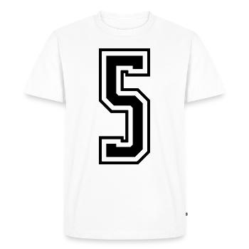 5 Numéro de numéro - T-shirt Premium bio Homme - blanc - Devant - Nico (187cm)