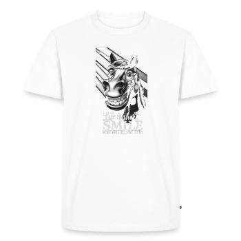Life is short, smile while you still have teeth - Men's Premium Organic T-Shirt - white - Front - Nico (187cm)