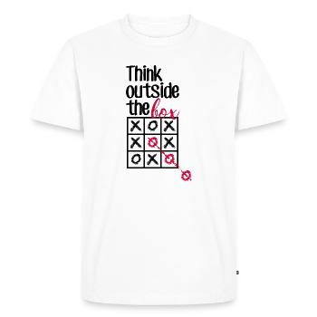 Pink Box Chain Script - Men's Premium Organic T-Shirt - white - Front - Nico (187cm)