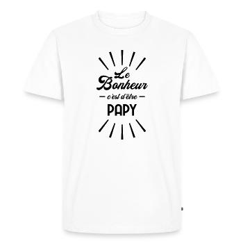 Papy Papi Grand-Père Retraite famille - T-shirt Premium bio Homme - blanc - Devant - Nico (187cm)
