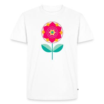 Fleur colorée mignonne - T-shirt Premium bio Homme - blanc - Devant - Nico (187cm)