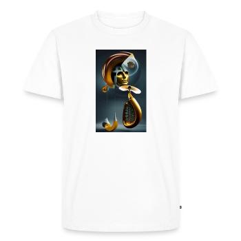 Masque d’or surréaliste et design de fusion de la nature - T-shirt Premium bio Homme - blanc - Devant - Nico (187cm)
