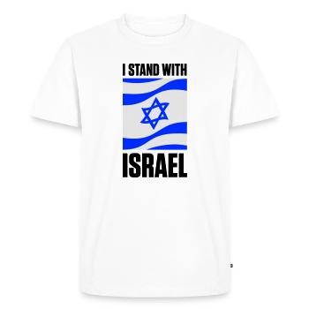I Stand With Israel - Men's Premium Organic T-Shirt - white - Front - Nico (187cm)