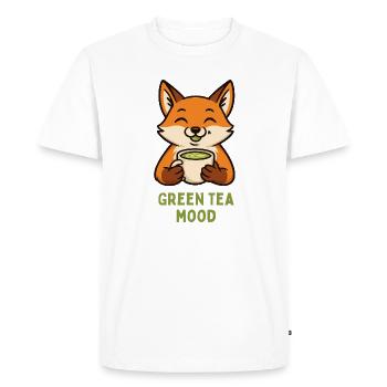 Fox Tea-Mood Green Tea - Men's Premium Organic T-Shirt - white - Front - Nico (187cm)