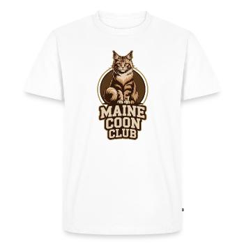 Logo du Maine Coon Club Design de l’amoureuse des chats - T-shirt Premium bio Homme - blanc - Devant - Nico (187cm)