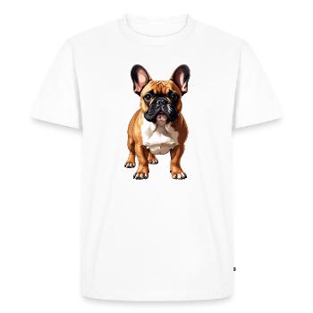 Bouledogue français - T-shirt Premium bio Homme - blanc - Devant - Nico (187cm)