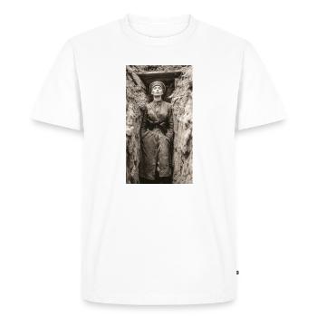 Portrait militaire sépia - T-shirt Premium bio Homme - blanc - Devant - Nico (187cm)