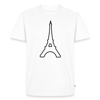 Tour Eiffel Paris monument minimaliste - T-shirt Premium bio Homme - blanc - Devant - Nico (187cm)