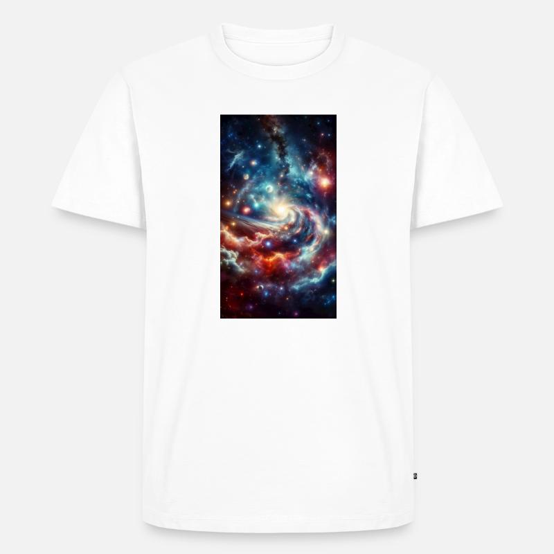 Kosmische Spirale: Sternennebel - Männer Premium Bio T-Shirt - Weiß