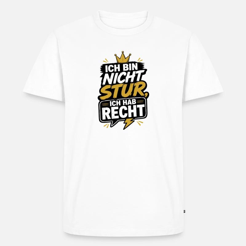 Ich bin nicht stur - Männer Premium Bio T-Shirt - Weiß