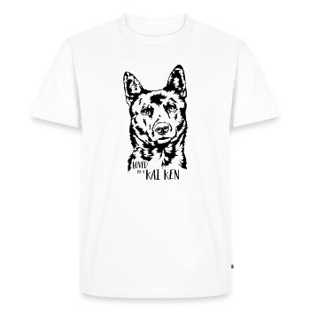 Aimé par un chien Kai Ken disant chien Wilsigns - T-shirt Premium bio Homme - blanc - Devant - Nico (187cm)
