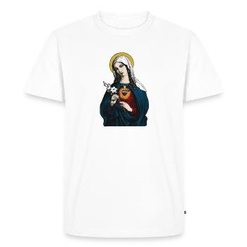 Sainte Vierge Marie avec son Cœur Immaculé - T-shirt Premium bio Homme - blanc - Devant - Nico (187cm)