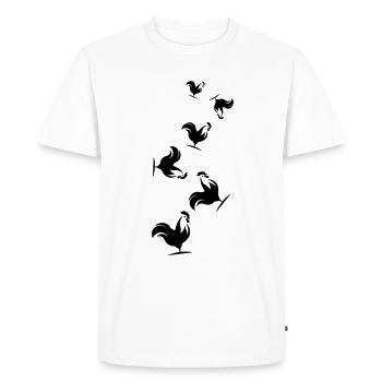 Silhouette d’animal coq - T-shirt Premium bio Homme - blanc - Devant - Nico (187cm)