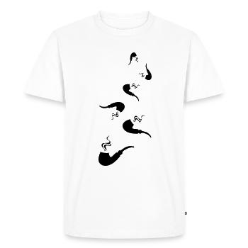 Fumer une pipe - T-shirt Premium bio Homme - blanc - Devant - Nico (187cm)