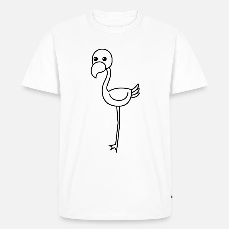 Flamingo Comic Tier - Männer Premium Bio T-Shirt - Weiß