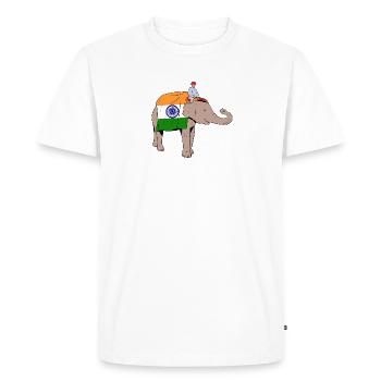 India Indian Hindu Pride Flag Country I Gift - Men's Premium Organic T-Shirt - white - Front - Nico (187cm)