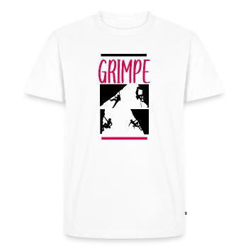 Escalade varappe alpiniste alpinisme - T-shirt Premium bio Homme - blanc - Devant - Nico (187cm)