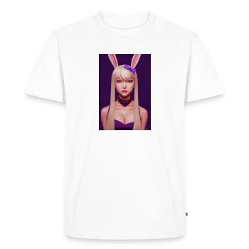 Cool manga girl with rabbit ears and long hair - Men's Premium Organic T-Shirt - white - Front - Nico (187cm)