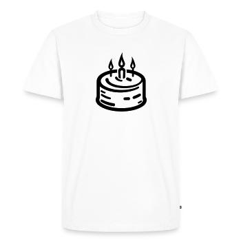 Gâteau d'anniversaire - T-shirt Premium bio Homme - blanc - Devant - Nico (187cm)