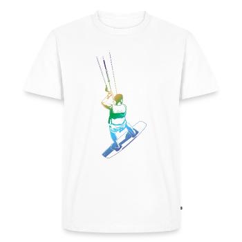 Kitesurfer Sketch - Men's Premium Organic T-Shirt - white - Front - Nico (187cm)