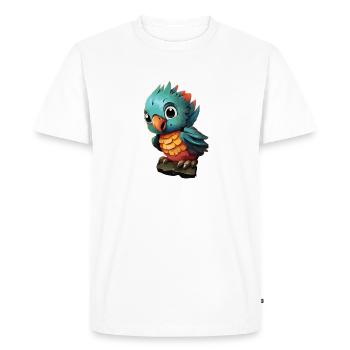 Cartoon Parrot - Men's Premium Organic T-Shirt - white - Front - Nico (187cm)