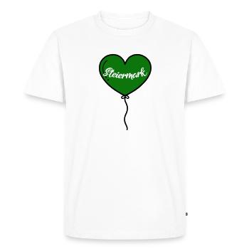 Ballon cœur de Styrie - T-shirt Premium bio Homme - blanc - Devant - Nico (187cm)