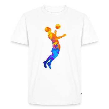 Footballeur Footballeur Football Club Silhouette - T-shirt Premium bio Homme - blanc - Devant - Nico (187cm)