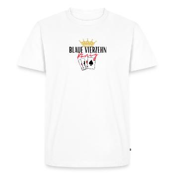 Blue Fourteen King - Men's Premium Organic T-Shirt - white - Front - Nico (187cm)