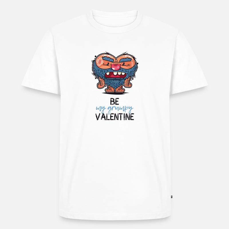 Grumpy Valentine - Männer Premium Bio T-Shirt - Weiß