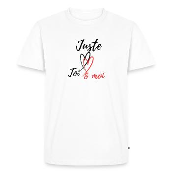 Juste toi - T-shirt Premium bio Homme - blanc - Devant - Nico (187cm)